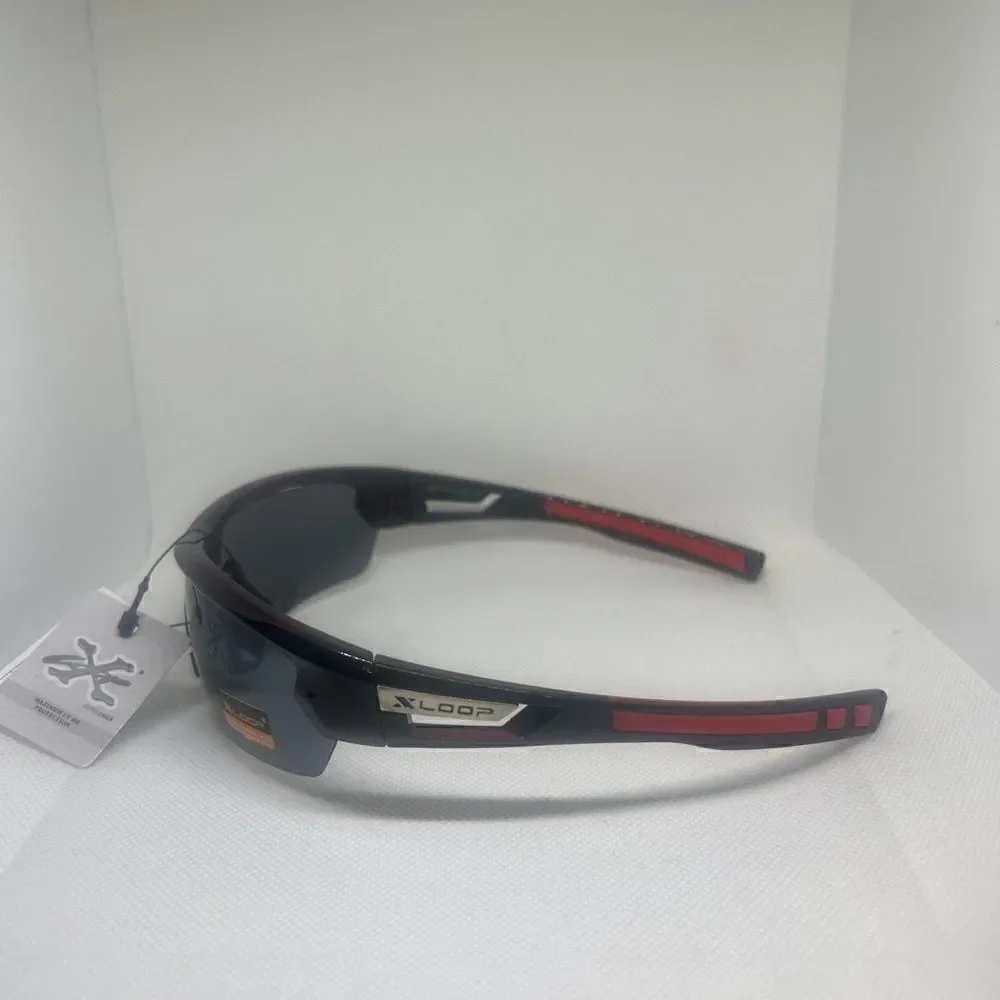 X-Loop Wrap Semi-Rimless Mens Shades Sunglasses
